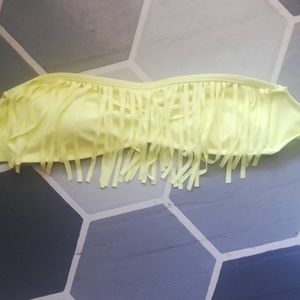 Strapless Neon Yellow Bikini Top